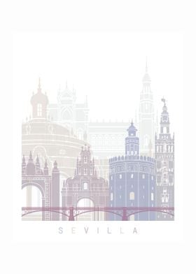 Seville skyline pastel