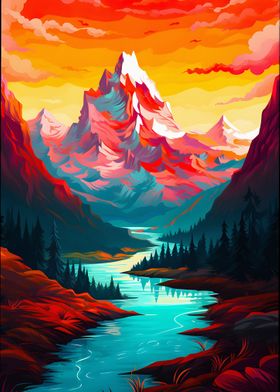 Mountain and River