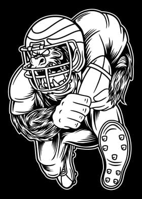 Gorilla Football BnW