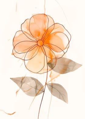 Minimalist orange flower