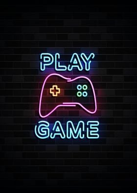 Play game neon sign