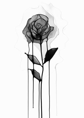 Minimalist Black Rose