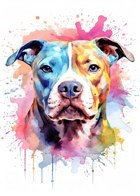 Bull terrier watercolor