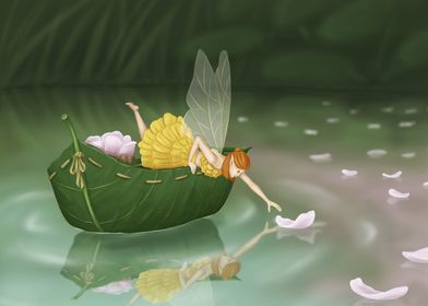 Fairy collecting petals