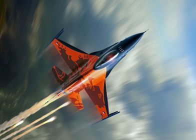 orange and grey jet plane 