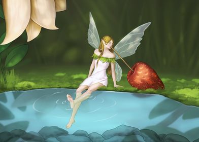 Fairy girl enjoying summer