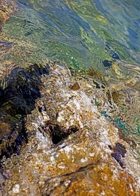 Summer sea rocks close up