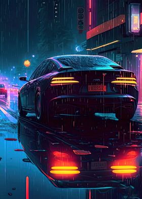 Car In A Futuristic City