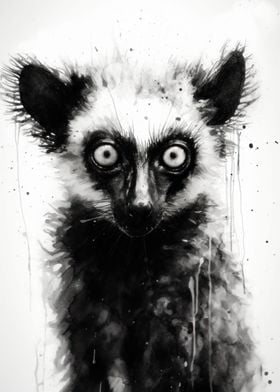 Lemur Beauty Watercolor