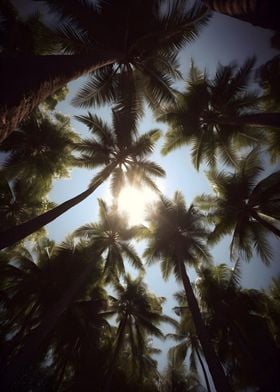 Sunlit Palms Tropical Sky