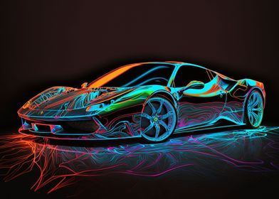 Neon Painted Ferrari 458