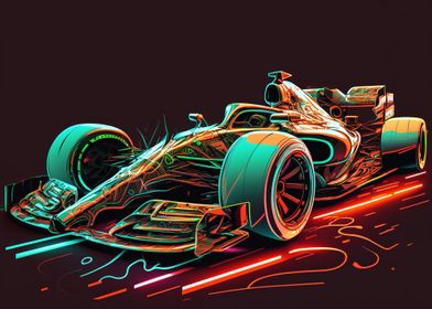 Neon Painted Formula One