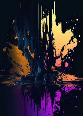 Colorful ink glitch