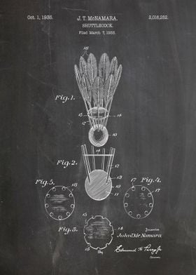 Shuttlecock patent 1936