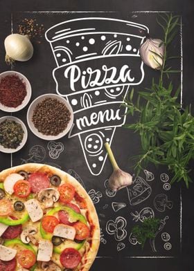 Pizza Menu Chalboard