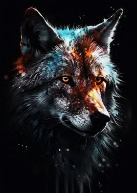 Wolf animal painting 