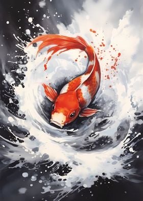 Koi Watercolor Fish