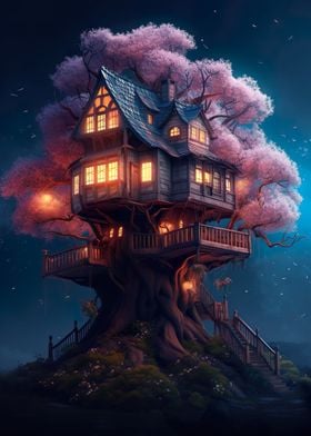 Abstract Mystic House Tree