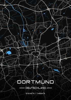 Dortmund night map