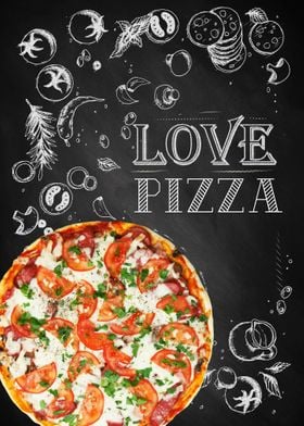 Chalkboard Love Pizza 