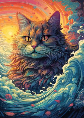 Cat In The Wave
