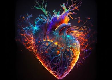 Heart watercolor art