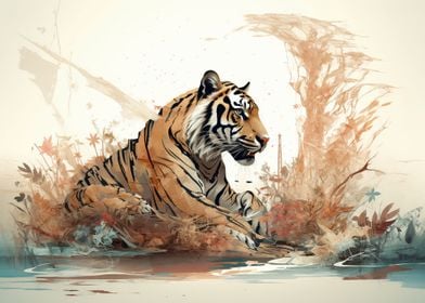 Striped Majesty Tiger Art