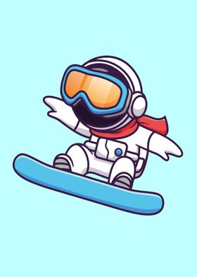 Cute astronaut playing