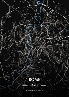 Rome night map 