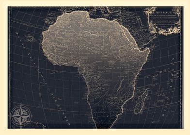 Africa dark glowing map