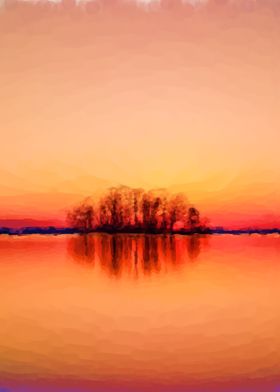 Sunset on a lake