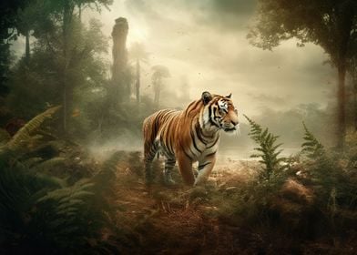 Serene Tiger Portrait Art