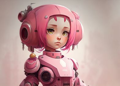 pink robot girl