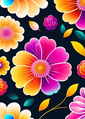 Pink flowers pattern