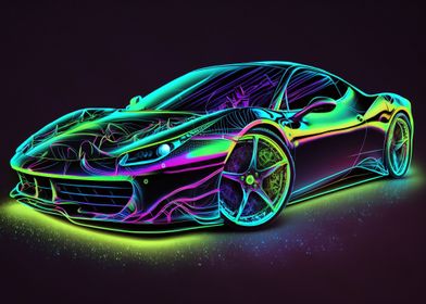 Neon Painted Ferrari 458