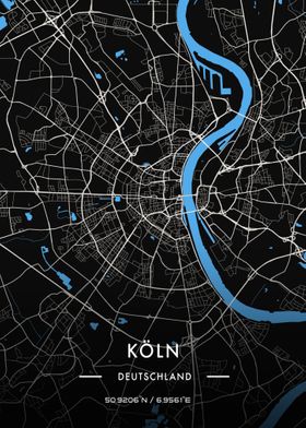 Cologne night map