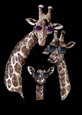Cool giraffe family