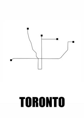 Toronto White Subway Map