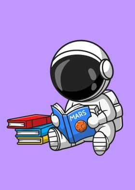 Astronaut reading book