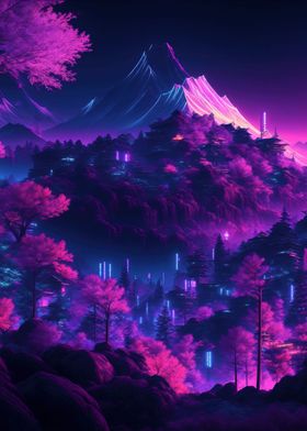 Fantasy Neon Landscape
