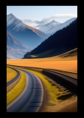 Road With Mountain View