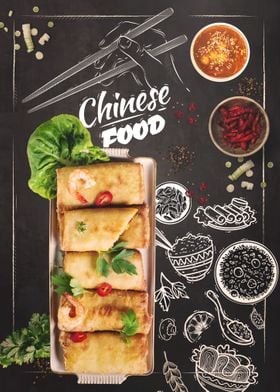 Spring Rolls Chalkboard