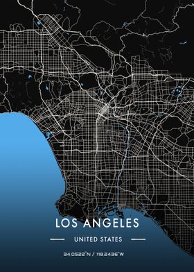 Los Angeles night map