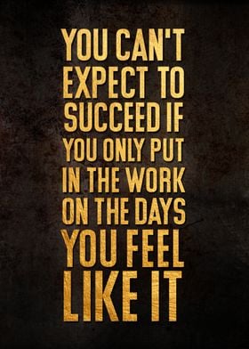you cant expect to succes