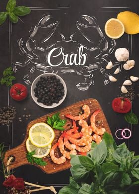 Crab Menu Chalkboard