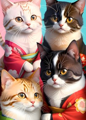 cute cat japanese style