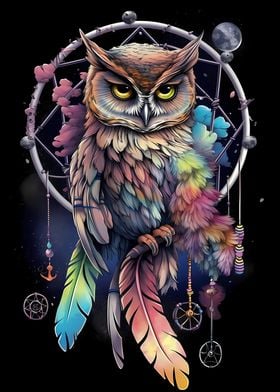 Dreamcatcher Mandala Owl