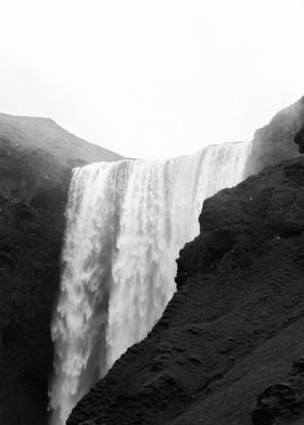 Black and White Waterfall