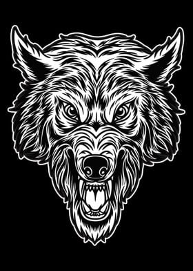 Wolf head mascot illustrat