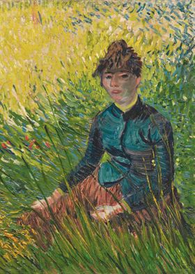 Woman sitting in the grass